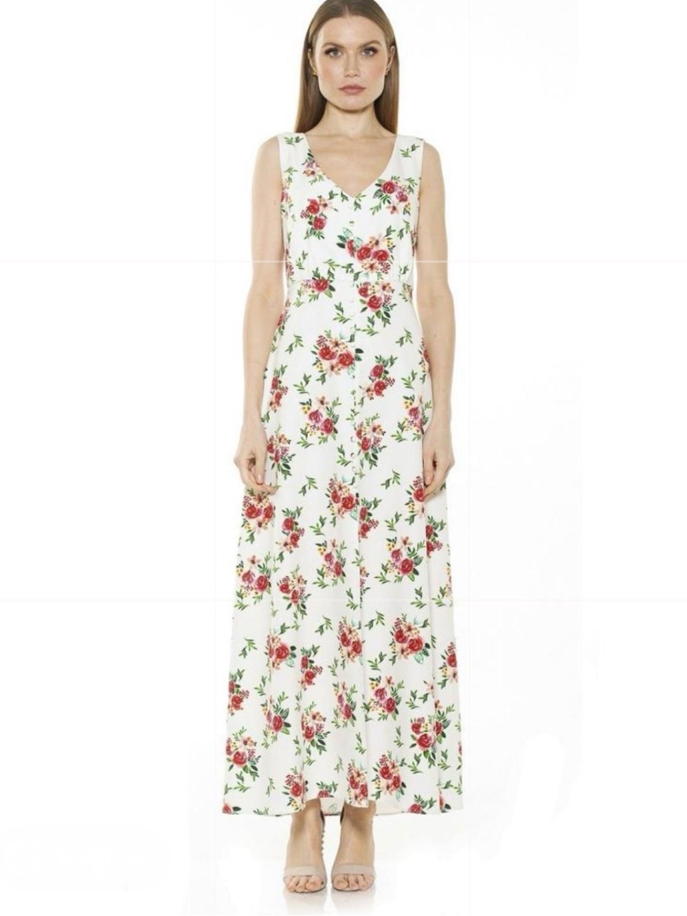 Alexia Admor white floral Milana maxi dress